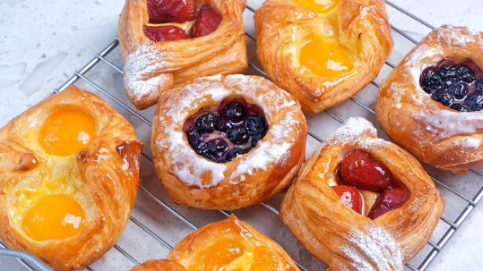 4 (2) Mixed Fresh Fruit Danish Pastry Platter - Image 1
